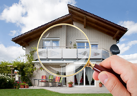 inpecting a home with a magnifying glass